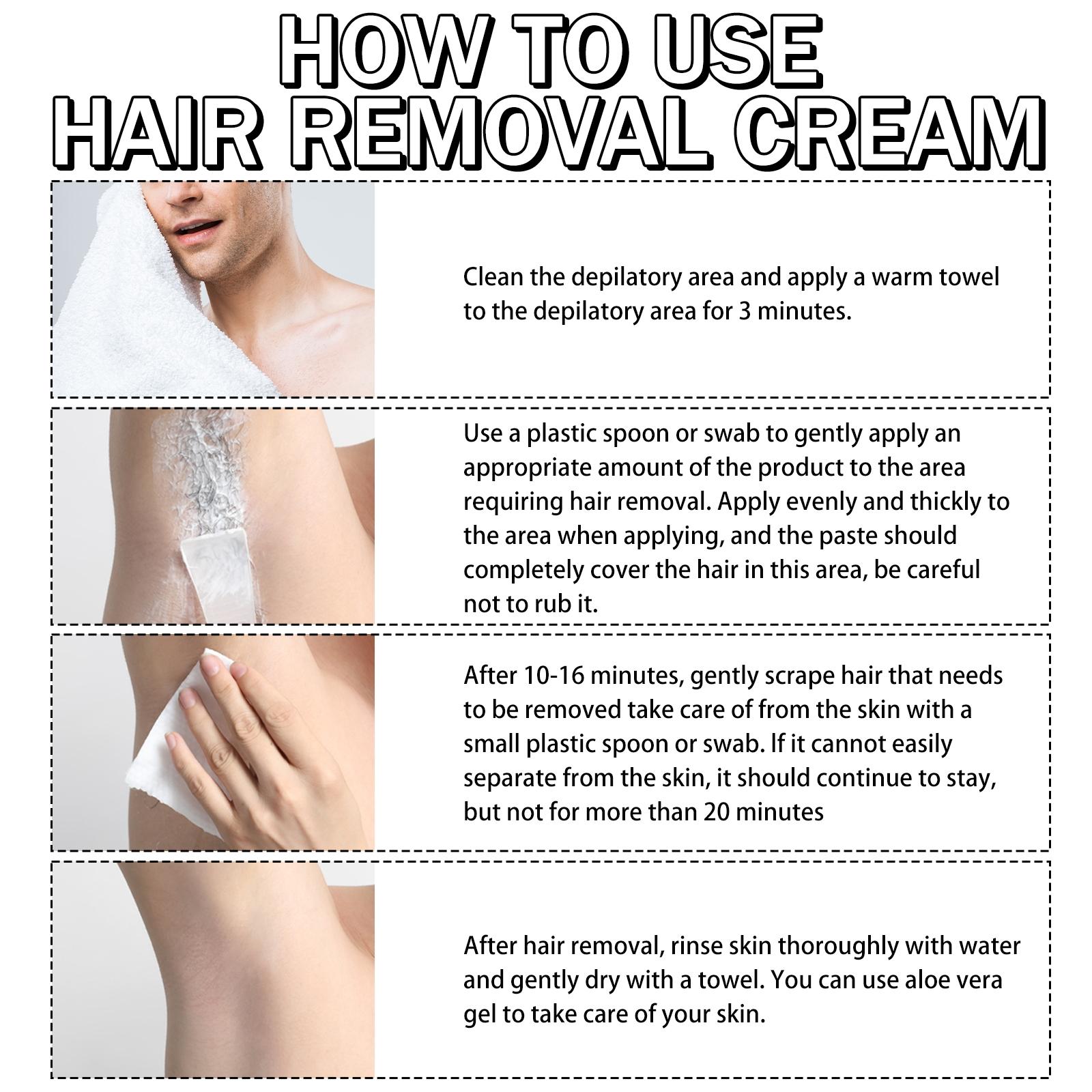 100g Strong Hair Removal Cream, Natural Ingredients, Chamomile Infused, Pain-Free Gentle Formula with No Irritation, Quick Hair Removal for Lips, Armpits, Legs