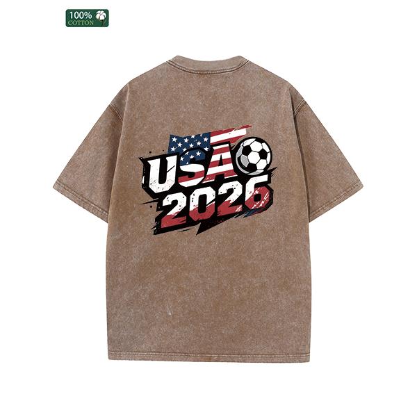 All-Season Men's Clothing, Printed Men's Fashion T-shirts, High-quality Heavy Washed Tee, Round Neck Loose Large Size Men's Short Sleeves Graphic Top.