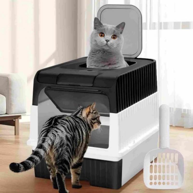 Oversized Cat Litter Box with Enclosure, Anti-Odor & Easy Clean Kitty Potty, Spacious Pet Litter Tray for All Breeds