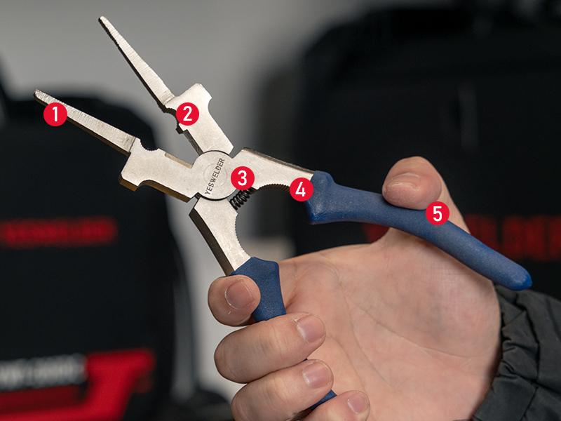 YESWELDER Professional 8" MIG Welding Pliers | Anti-Rust Carbon Steel Long Nose MIG Wire Cutting Pliers with Anti-Slip Handle