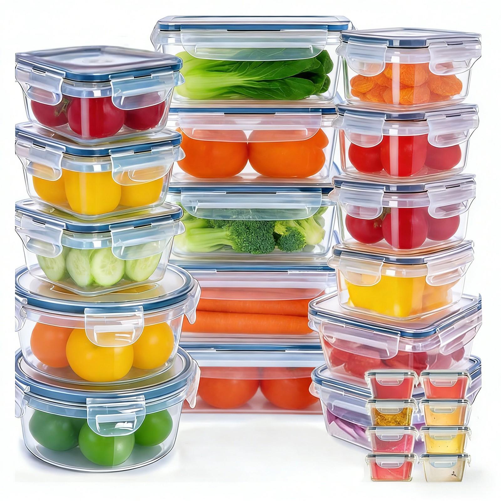 24 PCS Food Storage Containers with Lids, Plastic Meal Prep Containers, Airtight Leakproof Snap Lock, Stackable Kitchen Storage Set for Fridge, Freezer & Microwave#fathersdaygift 24 PCS Food Storage Containers with Lids, Plastic Meal Prep Containers, Airtight Leakproof Snap Lock, Stackable Kitchen Storage Set for Fridge, Freezer & Microwave#fathersdaygift