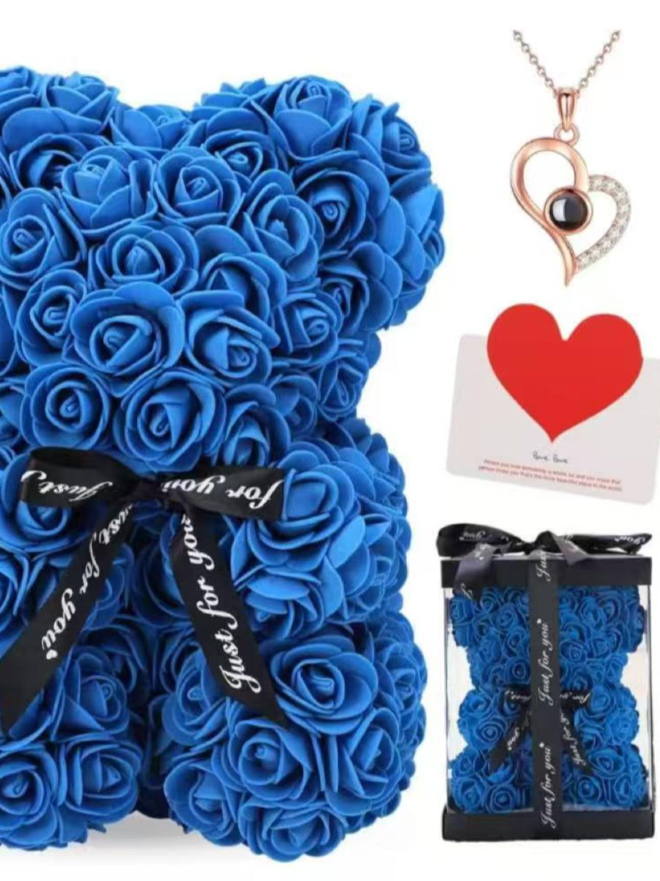 Set Includes 100 Languages Necklace Bear Card Gift Box Mother's Day Gift for Mom Valentine's Day Gift for Girlfriend