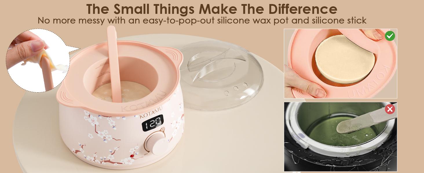 KOTAMU Waxing Kit for Women & Men, Wax Warmer for Hair Removal, Digital Wax Kit with Silicone Waxing Pot，Ideal for Face Eyebrow Arm Legs Armpit &Sensitive Skin, Purple Wax Machine With 44 Accessories