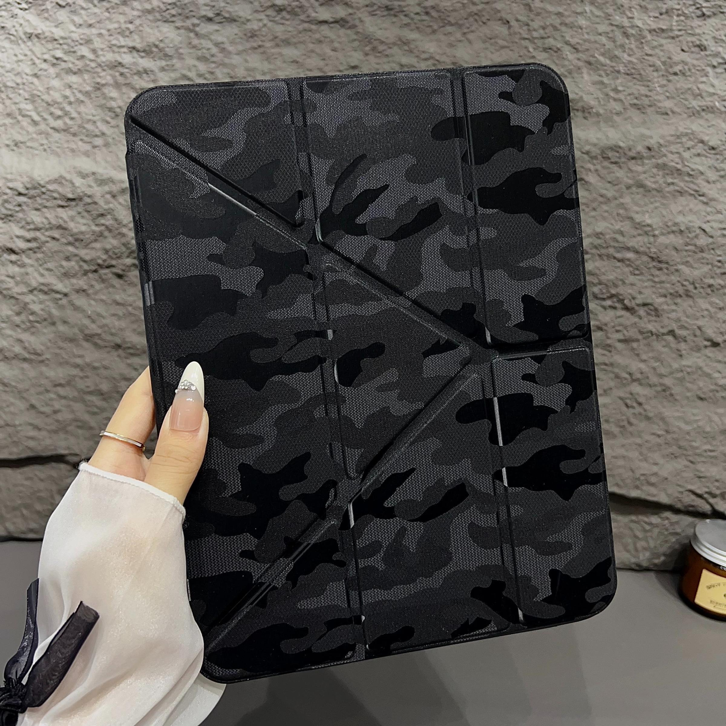 Creative Military Camo Foldable Tablet Case for iPad 11/10 Gen, Pro 11/12.9 Inch, Air 11/13, Anti-Drop Protective Cover, Tablet Casing