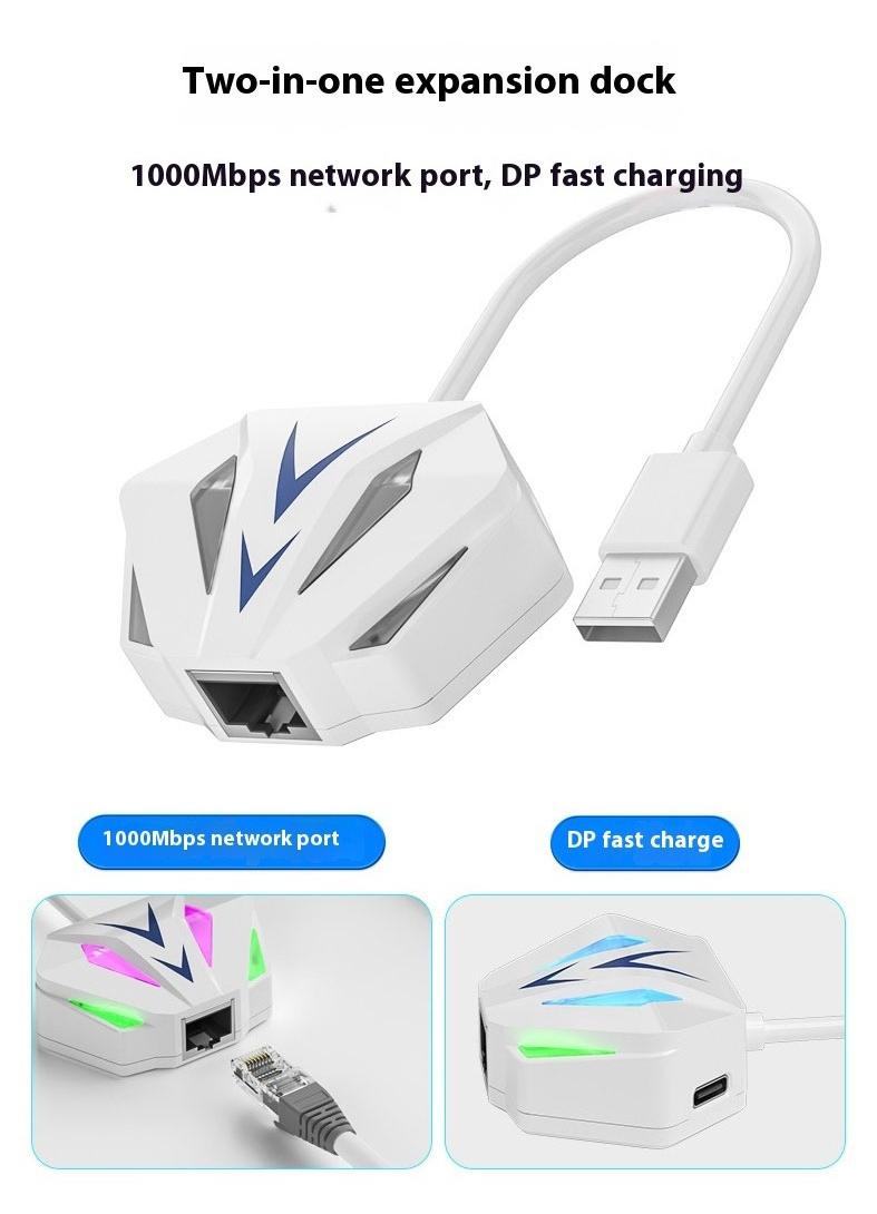 USB/Type-C wired network card to RJ45 network port 100G bandwidth computer external network port expansion converter, high-speed 100 to 1000G wired external RGB external hard drive, free Ethernet card converter