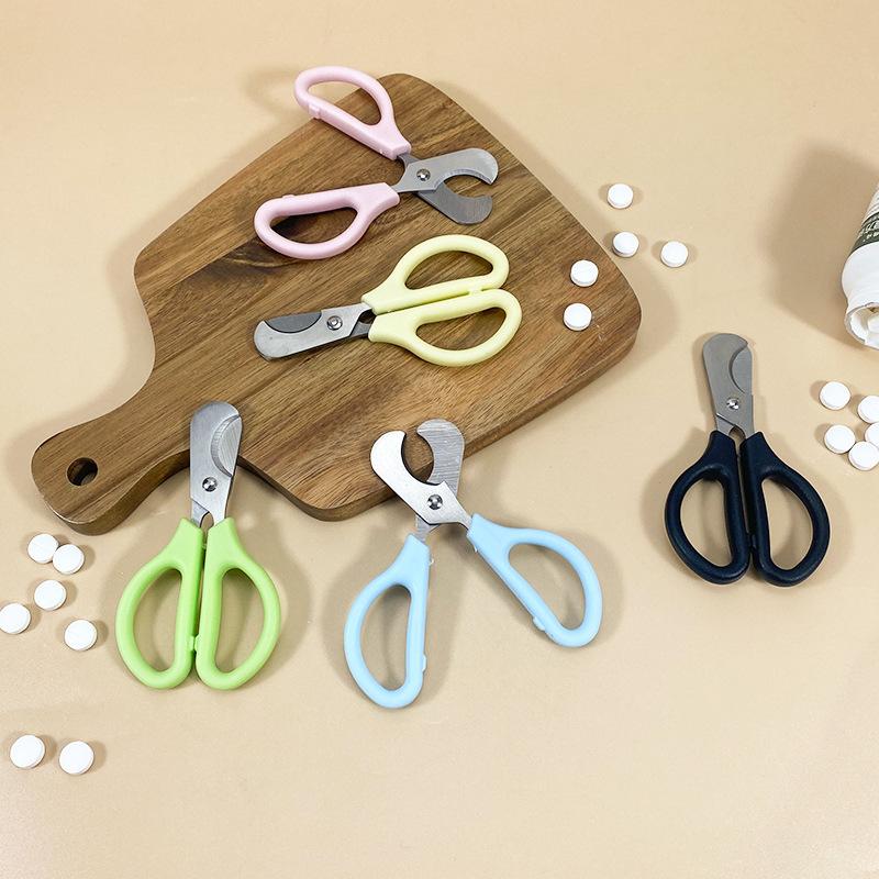 Stainless Steel Cigar Cutter 2-In-1, Tablet and Pill Scissors, Portable Cutting Tool for Medicine, Double-Sided Sharp Scissors