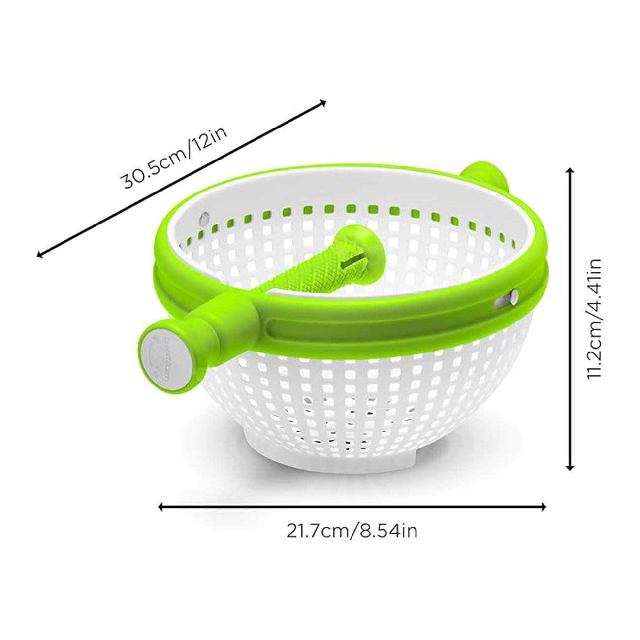 Salad spin dryer, kitchen vegetable cleaner centrifugal water-draining basket, rotating draining basket. Household vegetable and fruit salad spin cleaning, two-in-one easy-to-use and foldable salad spinner and filter strainer.