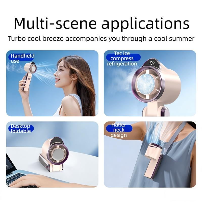 D28 Upgrade Ice Pack Cooling Portable Travel Fan Mini Pocket Handheld Rechargeable Turbine Battery Powered USB High Speed Fan for people