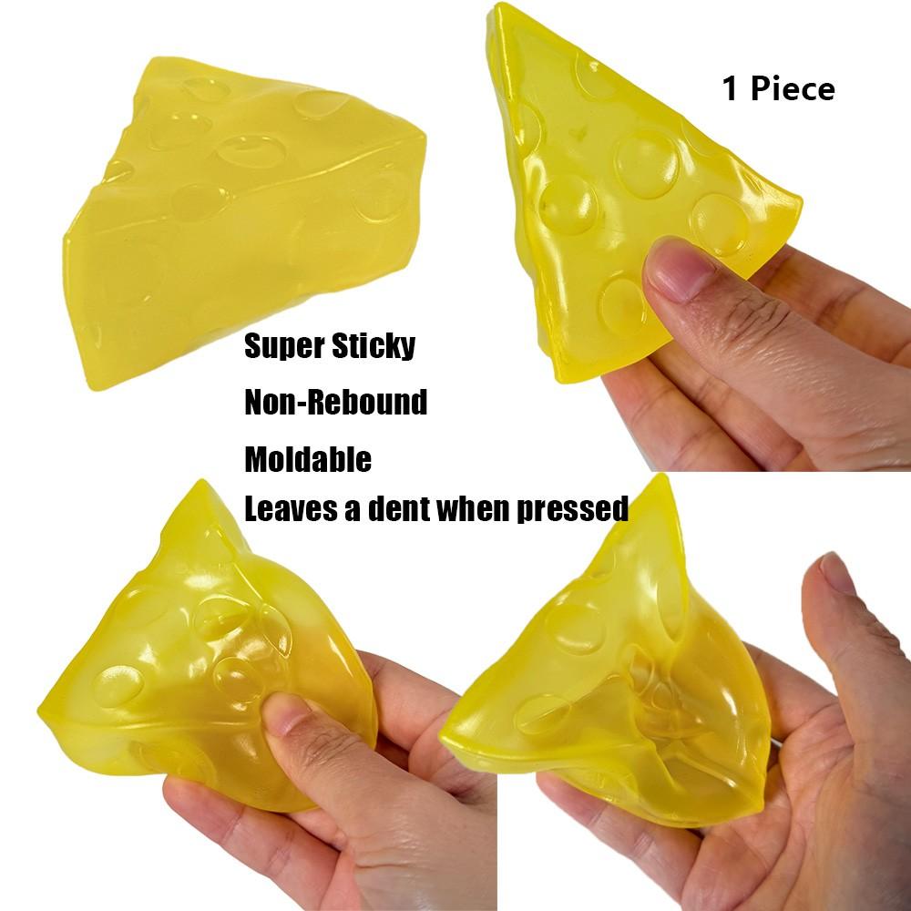Moldable Squishy Cheese Block,Finger Sucking Cheese Stress Relief Toy, Non‑rebounding, shapeable Unisex Gift, Perfect for Relaxation and Fun, Ideal Present, Stress Relief Fidget, Stress Relief Squishies