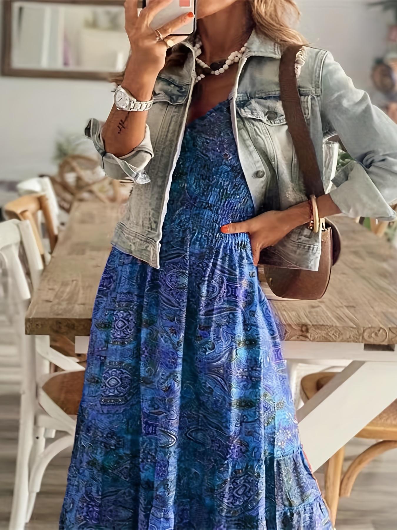 Plus Size Bohemian Dress, Scallop Edge Design, Curvy Friendly Vacation Dress