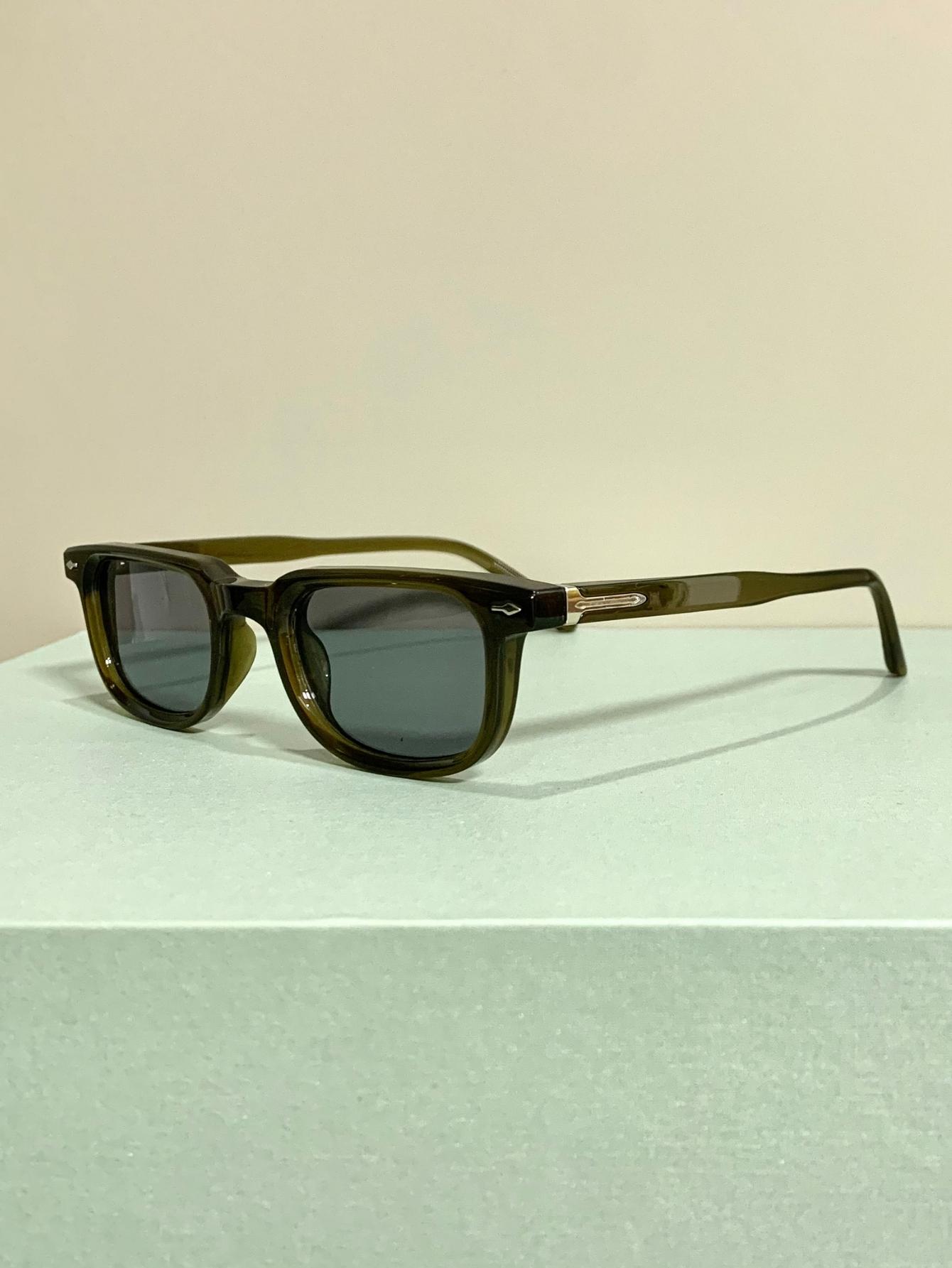 Rectangular Narrow Frame Glasses, Retro Fashion Trend Decorative Eyeglasses for Men and Women, Novelty Metal Hinges