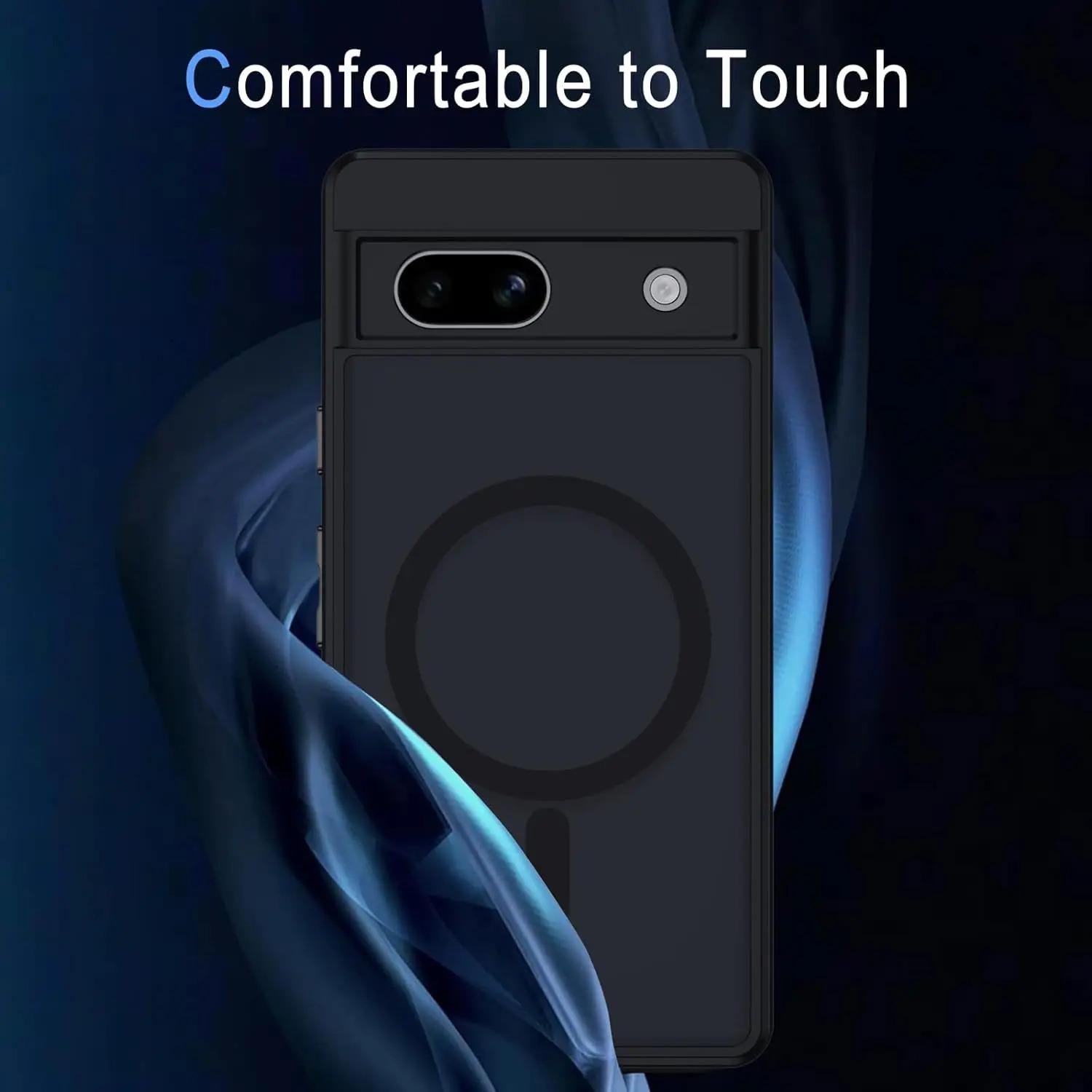 Case for Magsafe Magnetic Wireless Charge Translucent Matte Camera Protection Hard Case Cover For Google Pixel 6 9 8 7 Pro XL 8A 7A