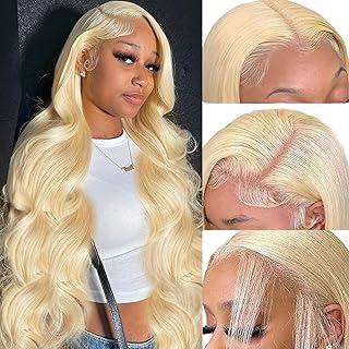 Dachic Hair Blonde Body Wave 13x6 Lace Front Wig HD Transparent Lace Hot Red Natural Hairline Human Hair Wig 99J Burgundy Color Body Wave Wig 613 Pre Plucked Lace Frontal P4/27 Highlight Silky Straight Wigs For Women
