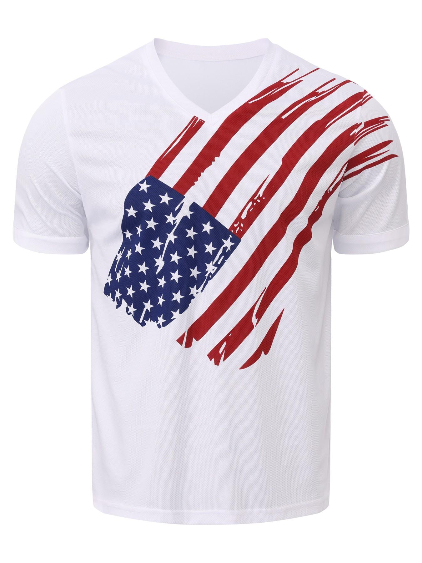 Men's Sporty Short Sleeve Summer Fashion Print T-Shirt, Gym Running Training Muscle Showcasing, Fitted Style for Active Men