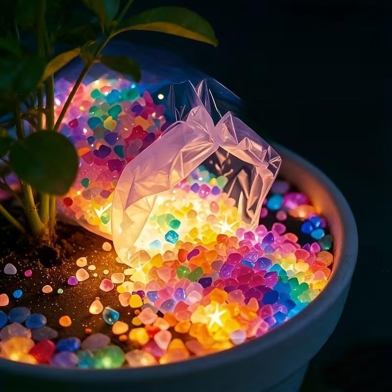 10000pcs Outdoor Glowing Stones for DIY Decor, Aquarium, Garden, Bonsai, Path, Fish Tank, Pot, Party, Micro Landscape, Durable Gardening Accessories