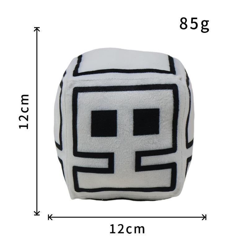 Soft Geometry Dash Cube Plush Toy Set, Cute Game Character Stuffed Plushies, Lovely Room Decor, Funny Birthday Holiday Presents for Children & Game Fans