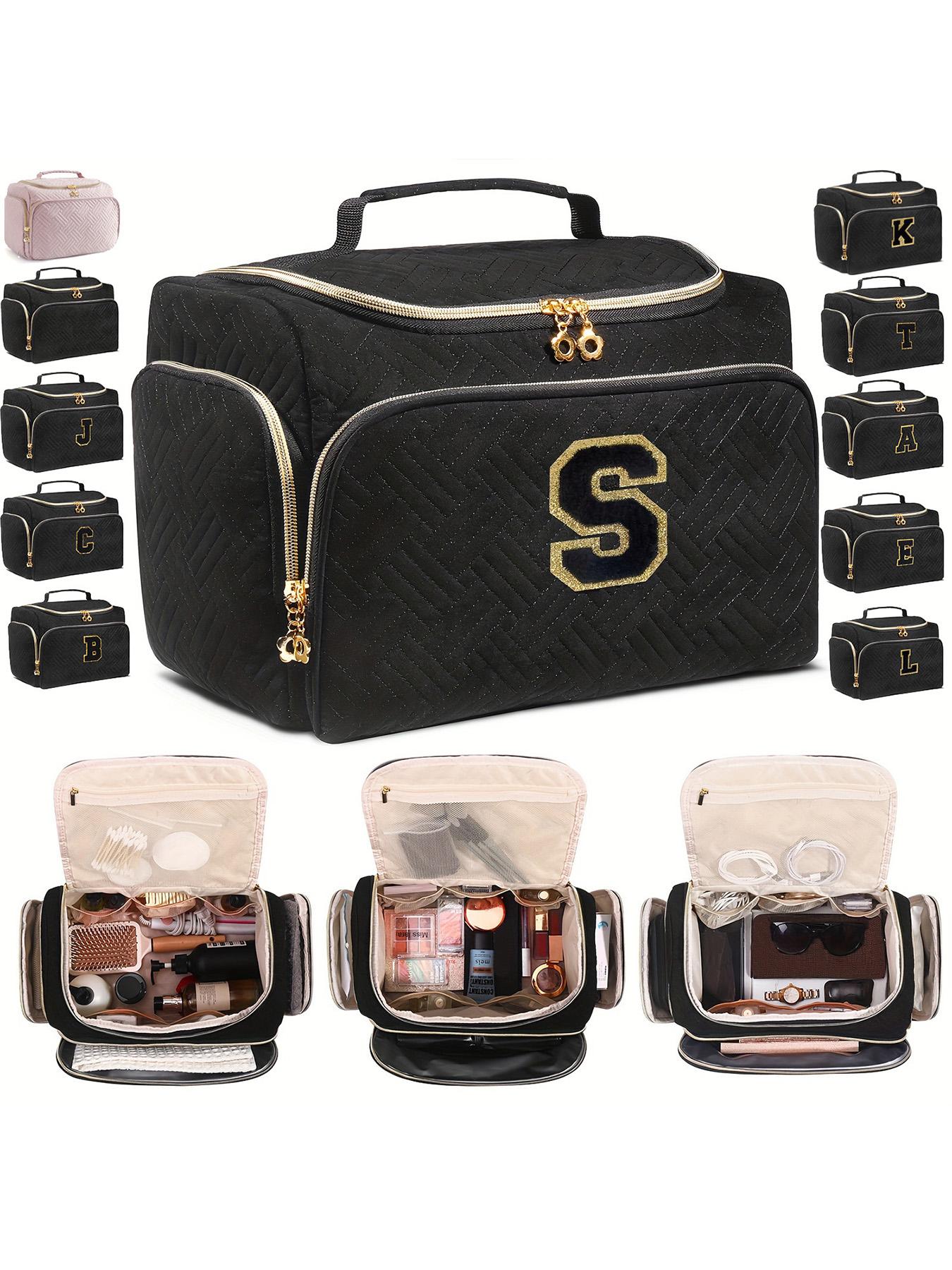 Large Wide-Open Travel Toiletry Bag, Lightweight Makeup Cosmetics Organizer with Handle, Essential Toiletries Storage for All Seasons, Travel Cosmetic Bags, Cosmetic Pouch