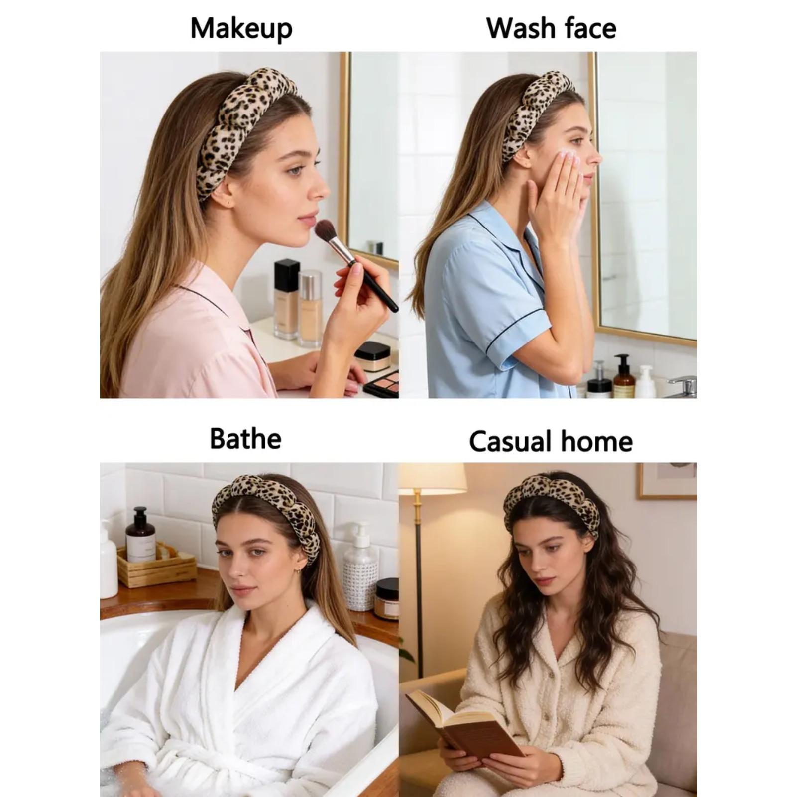 Puffy Cloud Makeup Headband, Soft High‑Crown Synthetic Sponge Fabric, Unisex Anti‑Slip Hair Band, One Size Comfort Accessory for Skincare And Face Washing Routines