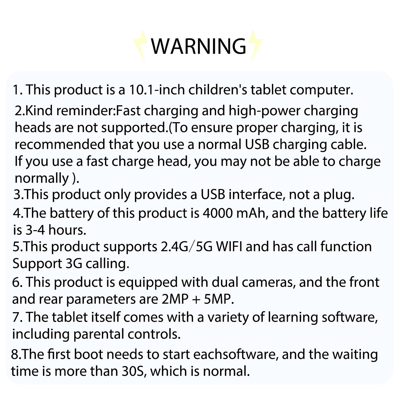 10.1 Inch Android Tablet PC Student Tablets Dual Camera Shockproof Case Student Use Parental Control Educational Features Perfect Christmas Gift