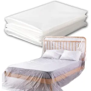 6-Pack Heavy-Duty Plastic Drop Cloth Sheeting (9x12 FT), Waterproof Dustproof Tarp for Painting, Renovation, Furniture and Floor Protection, Tear-Resistant Home Care Dust Cover