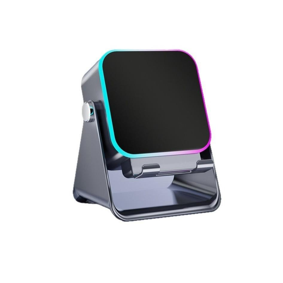 Five-In-One Wireless Bluetooth-compatible Speaker & Phone Stand, 1500mah USB Charging Power Bank, 360° Adjustable Holder, RGB Atmosphere Light