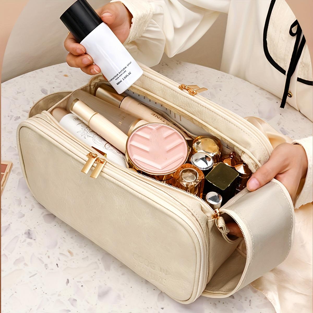 Large Capacity Cosmetic Bag Makeup Toiletries Organizer PU Leather Portable Travel Toiletry Pouch Women Makeup Storage Bags