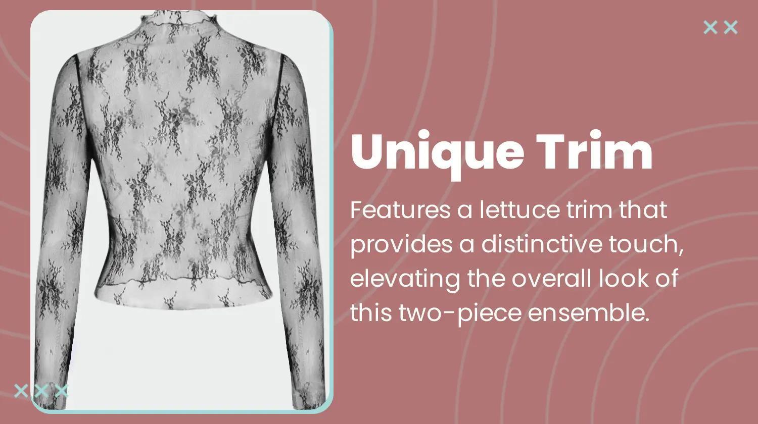 【Plus Size】 Two-Piece Set Solid Lettuce Trim Lace Crop Top & Wide Leg Cami Jumpsuit, Elegant Fashion Outfits for Daily Outdoor Wear, Women Clothing for Spring Fall, Womenswear