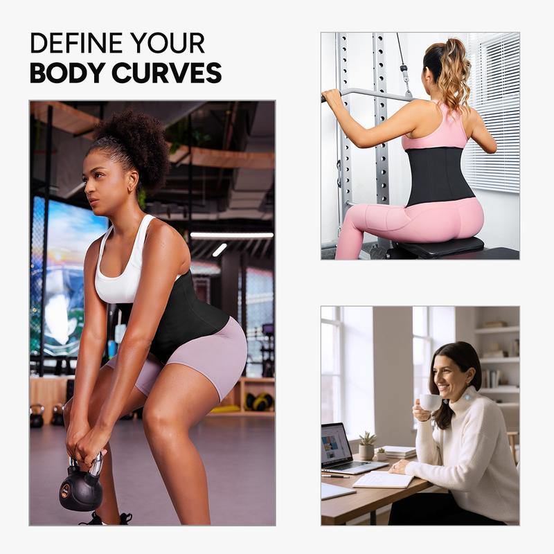 Nebility Women's Minimalist Casual Basic Gym Sauna Sweat Enhancing Daily Shapewear Women Comfort Belt Closure Fajas Bodysuit Lady Womenswear Corset Waist Shaping Shapewear Workout Compression Firm Tummy Control Corset Waist Shaping