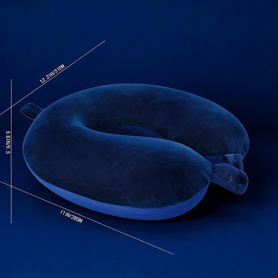 U Shaped Neck Support Travel Pillow, Adjustable Soft Headrest with Zipper Pouch for Flight, Car and Daily Home Use