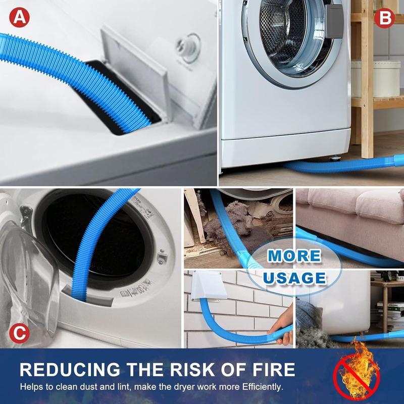 Dryer Vent Cleaner Kit,Attachment Compatible with All Vacuum Cleaner,Dryer Cleaning Tool,Deep Clean Lint Remover Tool,Home Safety Must Have