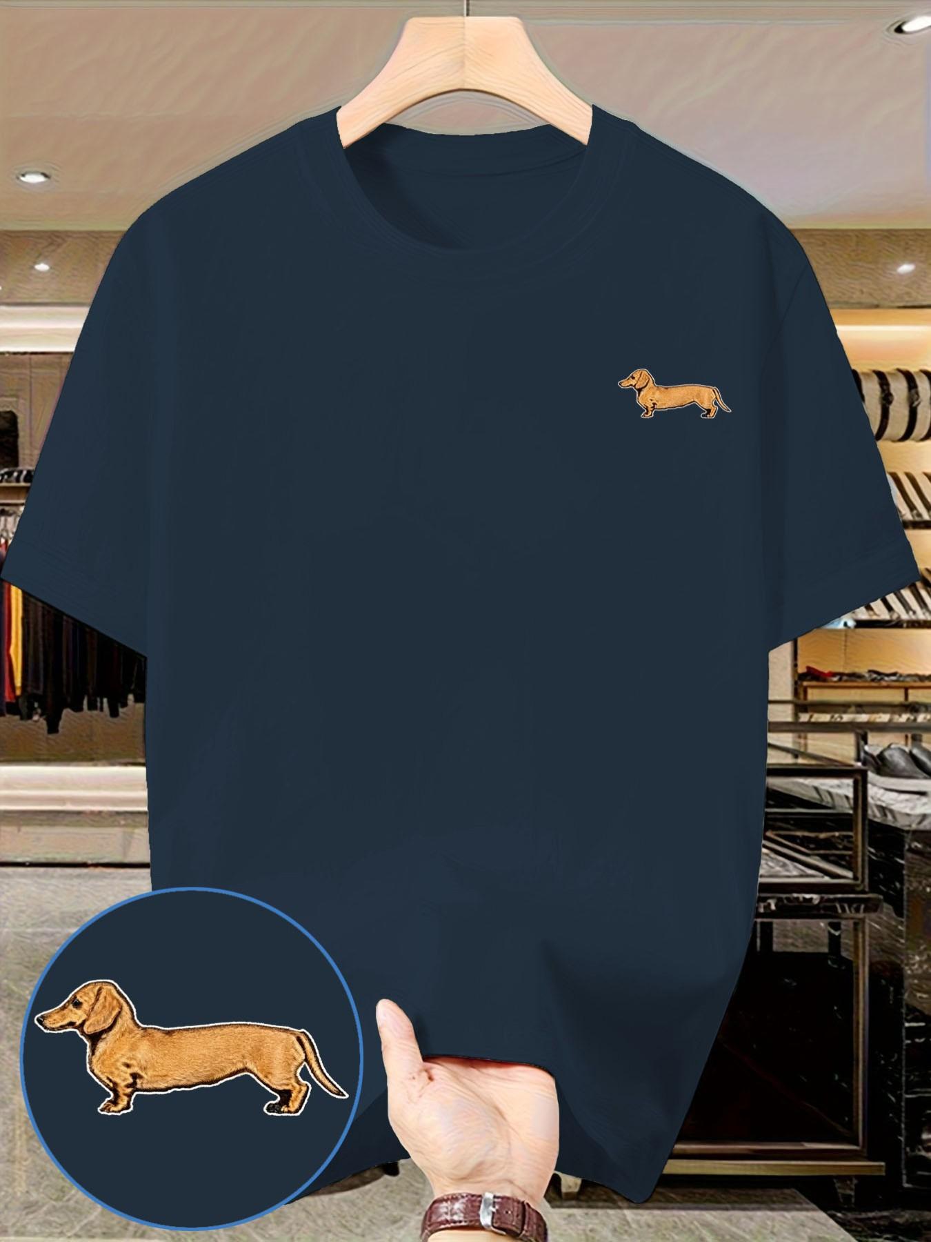 Classic Hot Dog Print T-Shirt, Men's Casual Slim-Fit Short Sleeve Top, Trendy Streetwear for Daily Wear, Comfortable & Stylish Design