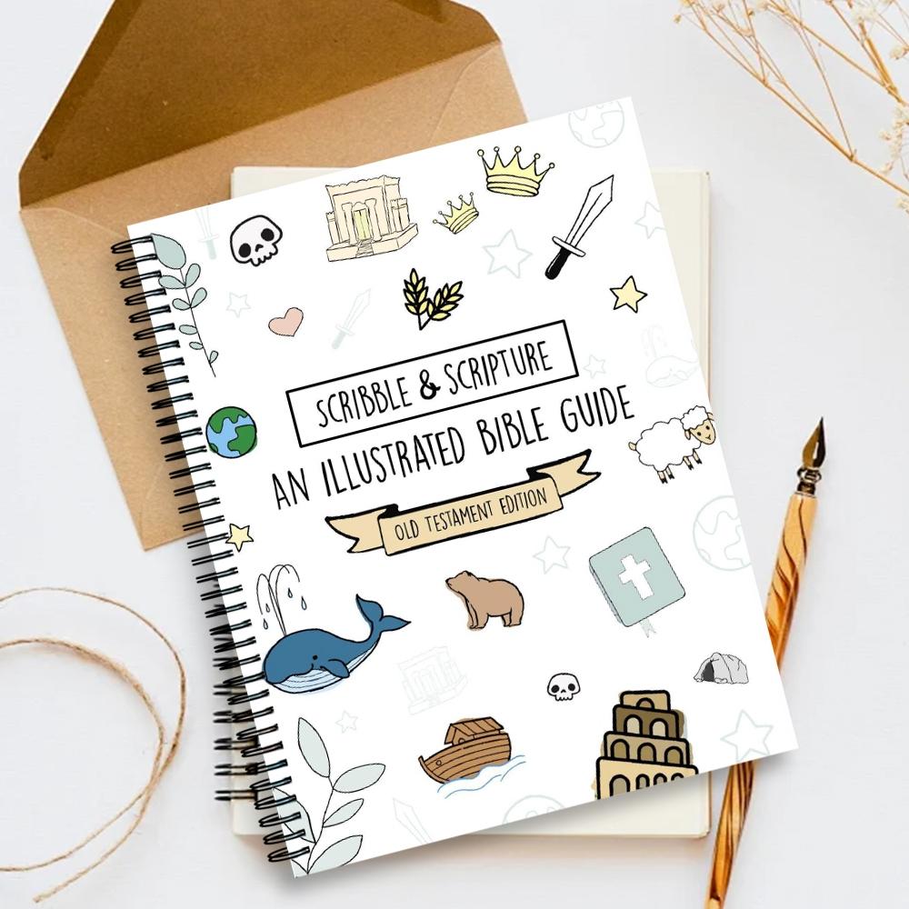 An Illustrated Bible Guide Notebook, Old Testament Edition with Scripture Summaries & Visual Notes - Scribble and Scripture Journal for Men & Women, Perfect for Personal Bible Study