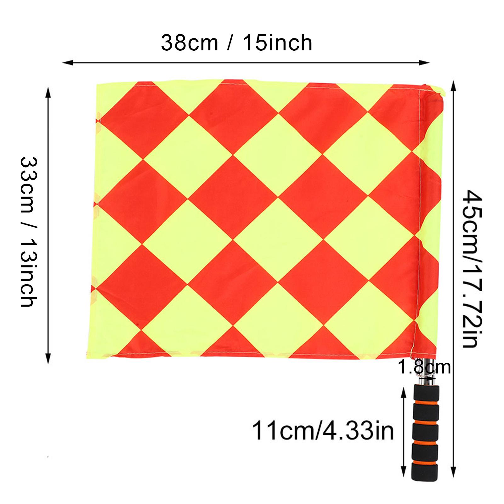 Referee Flag Field Soccer Duo Set | Includes Dedicated Storage Bag | Professional-Grade Visibility | The Practical Gift for Football Enthusiasts | Checkered