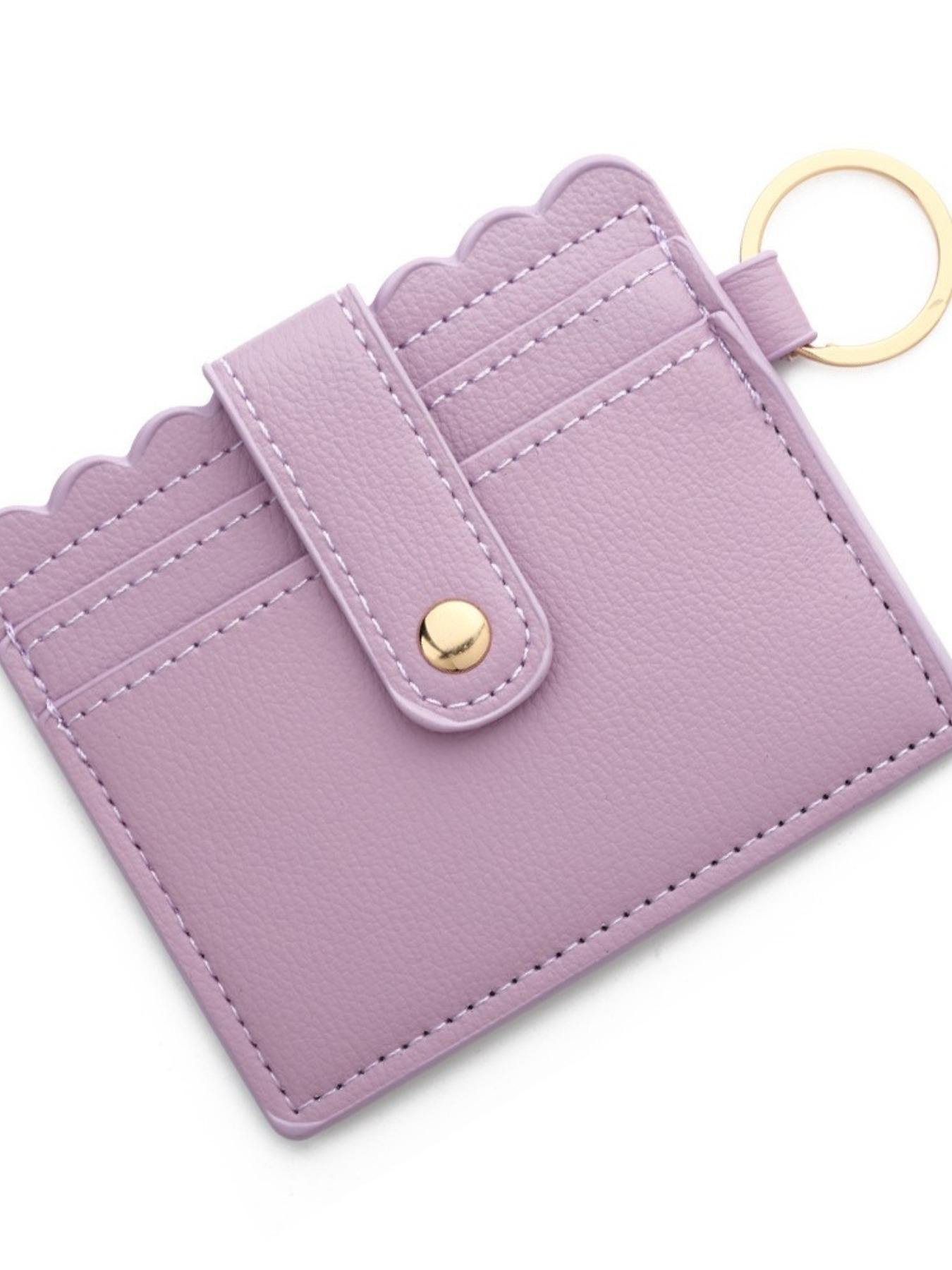 New PU Leather Keychain Wallet, Multi-Card Holder, Bank Card Clip, Student Bus ID Card Case, Coin Credit Card Key Chain