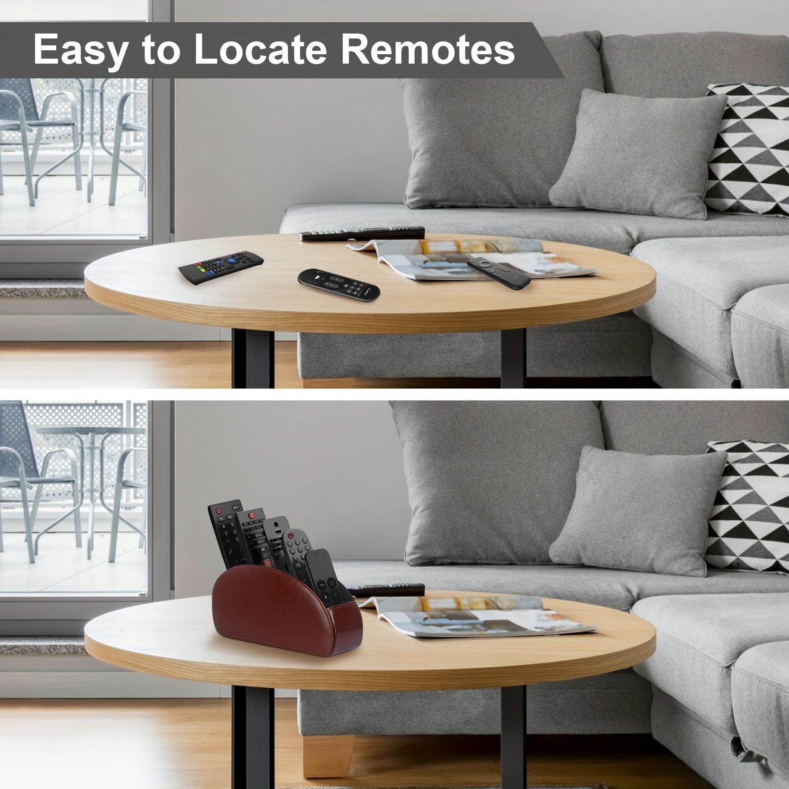 Remote Control Holder, PU Leather Remote Control Holder, Desk & Drawer Organizer for Home Storage