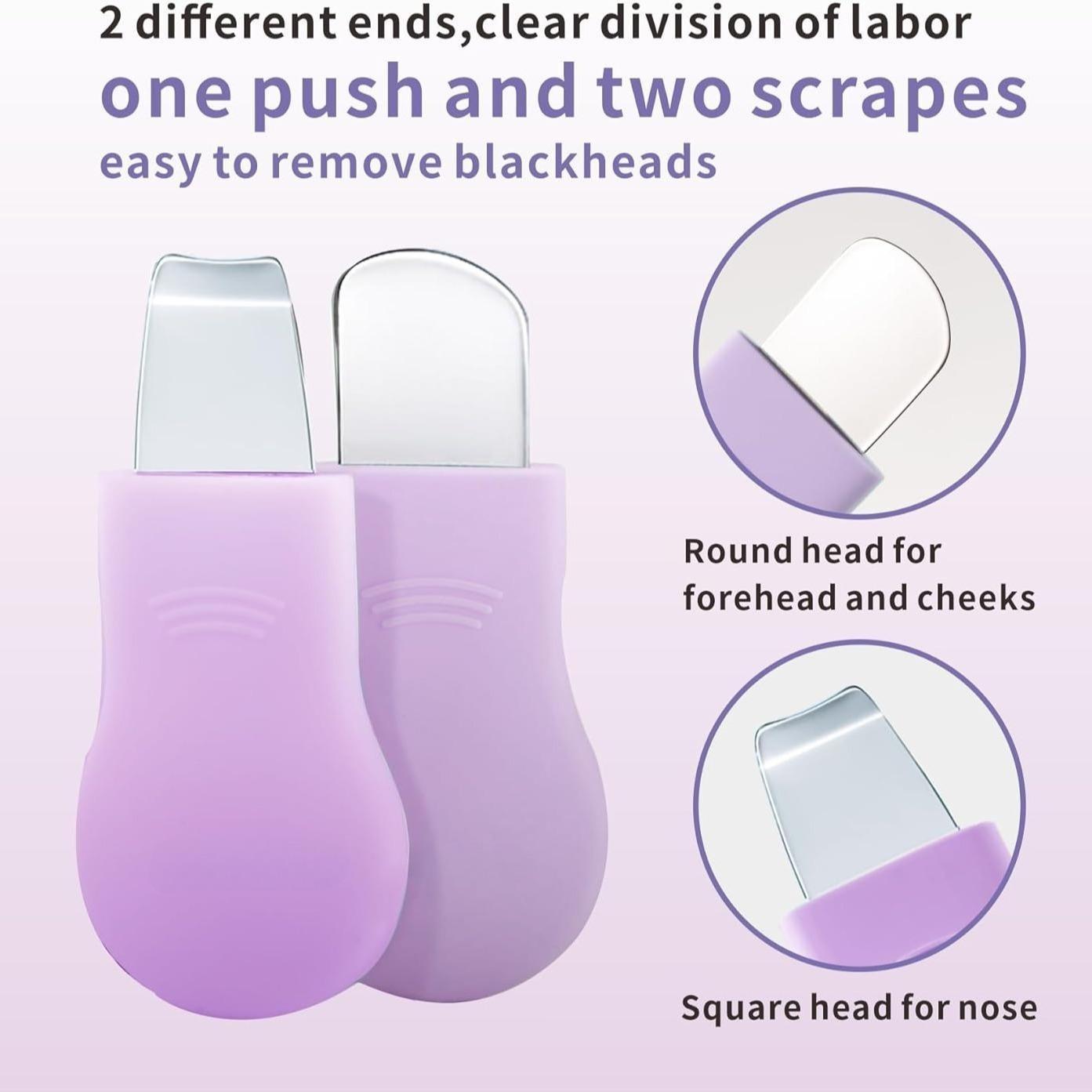 Ultrasonic Facial Skin Scrubber, Deep Cleansing Blackhead Remover, Gentle Exfoliating Spatula, At-Home Pore Cleanser for Women & Men, Facial Cleansing Tool, Facial Cleansing Equipment