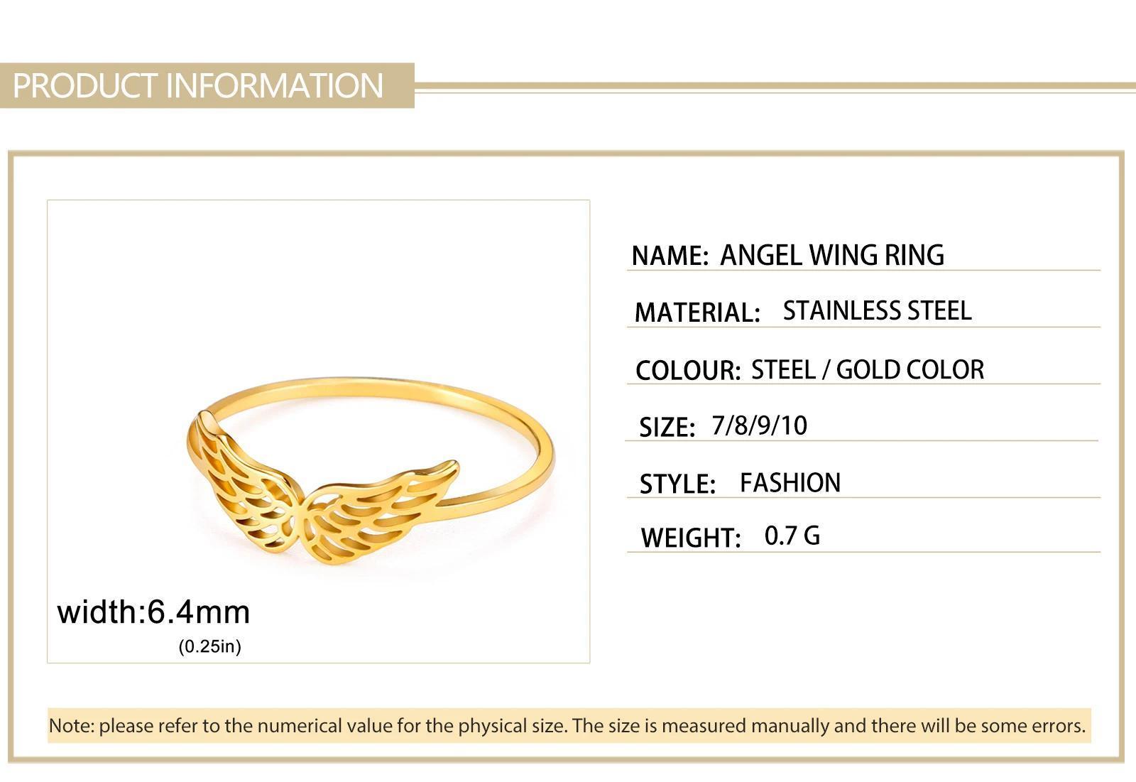 Women's Skyrim Wing Shape Stainless Steel Ring - Acid/Alkali Resistant, Kpop Fashion Jewelry, Wedding Band, Birthday Gift, Wholesale Costume Accessory, Resists Acid/Alkali