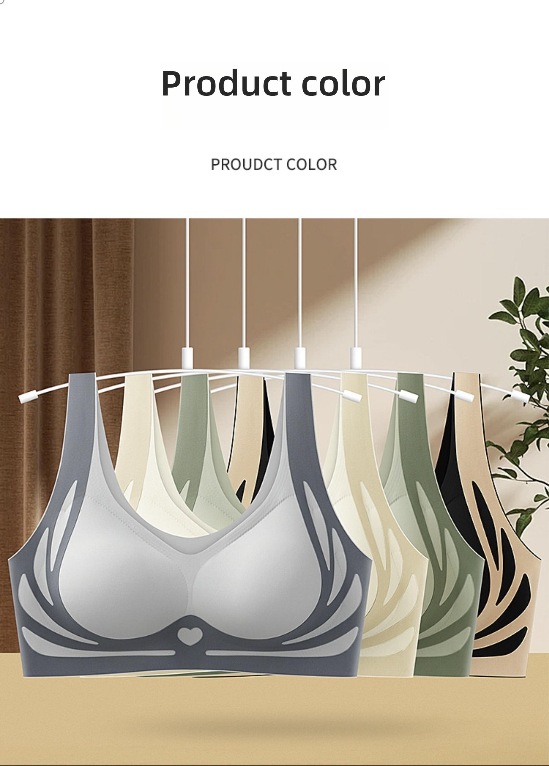Wireless Backless Fixed Cup Anti-Gravity Soft Support Small Bust Lift Prevent Sagging Underwire Bra, Plus Size Women's Bras