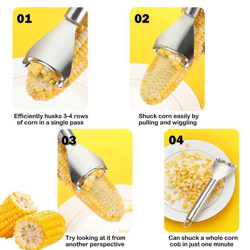 2PCs/4PCs Handy Compact Kitchen Corn Kernel Extractor - Quick Corn Cob Removal Tool, Ideal for Cooking, Meal Prep, Quick Removal