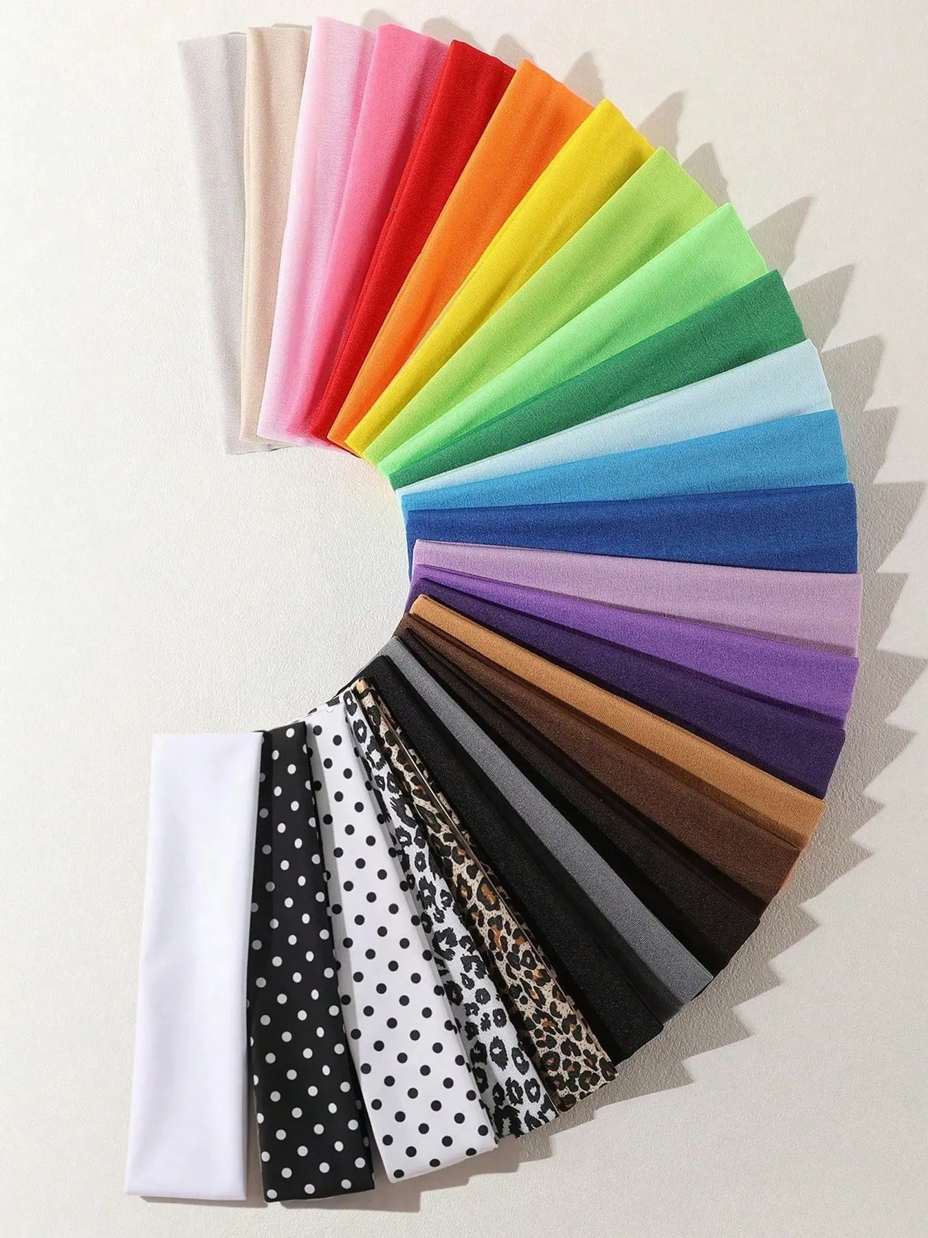 26pcs Women's Polka Dot Elegant Sports Hair Bands, Workout Headbands, Sweat-Wicking Elastic Durable, Suitable for Yoga Running Spa Skincare Face Washing, Unisex Fashion Accessories