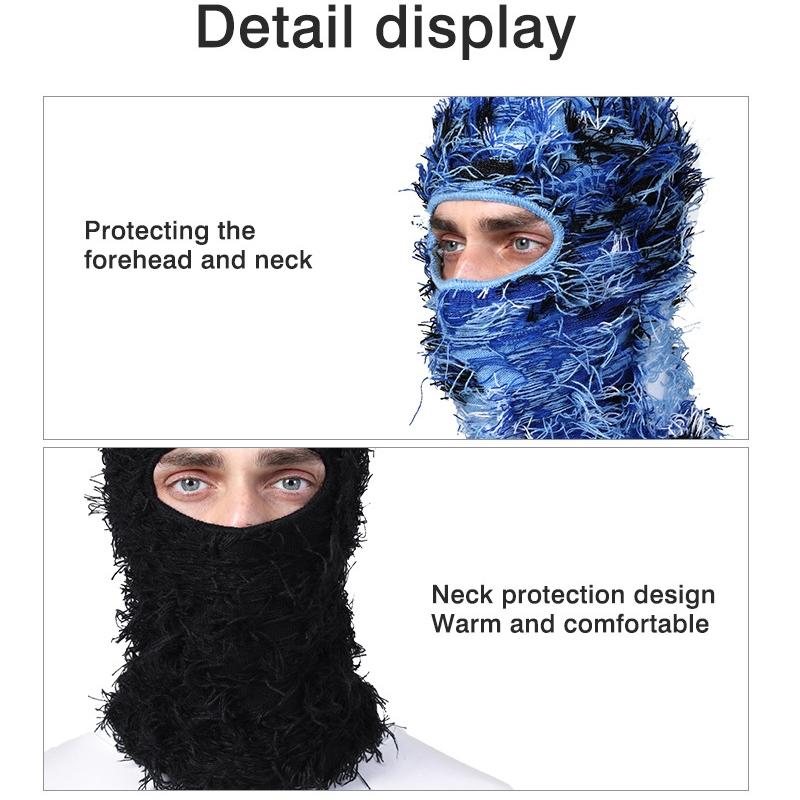 Solid Color Fuzzy Balaclava Mask, 1 Count Warm Windproof Thermal Ski Mask, Outdoor Knit Headgear for Men & Women, Camouflage Balaclava