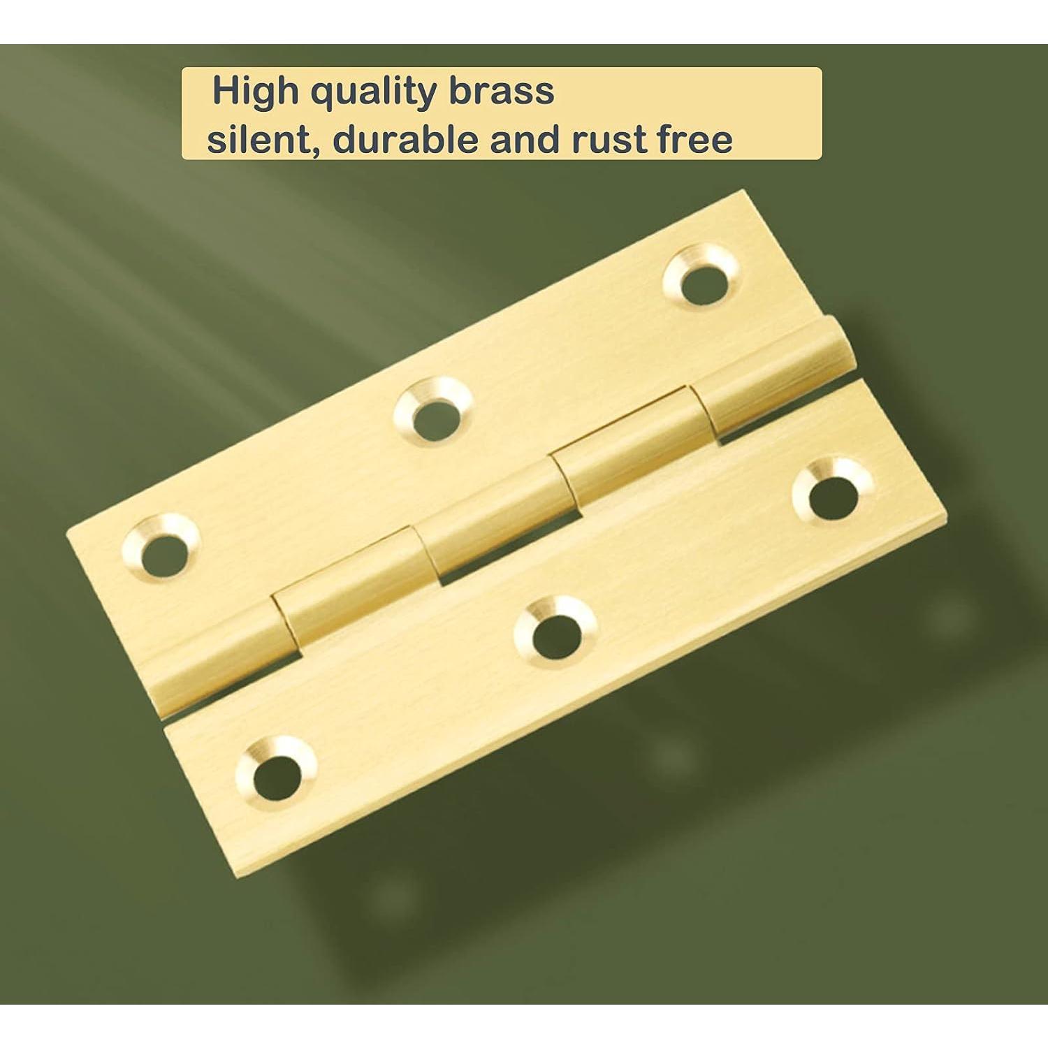 8 count Solid Brass 1.5" Small Hinges,  Box Hinges with Screws | Solid brass, rustproof & durable. Comes with matched screws for  chest,  box, cabinet and small toolbox
