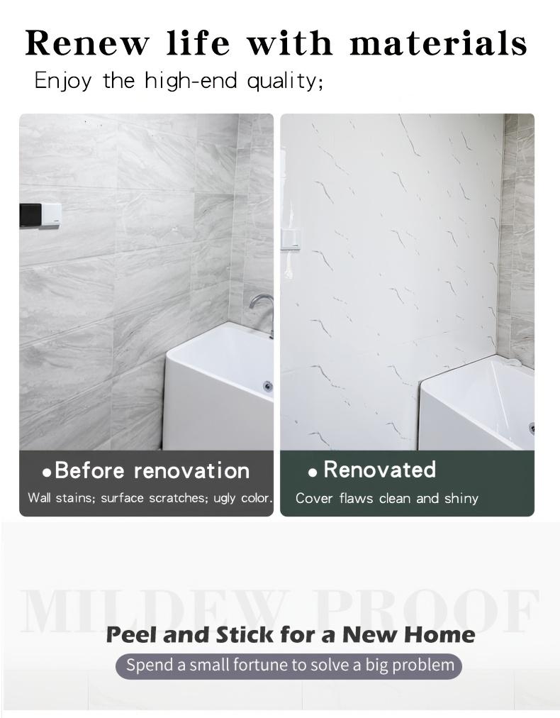 10/30 Pcs Marble Peel and Stick Wallpaper Tiles | Waterproof Vinyl Backsplash Panels for Bathroom, Kitchen & Living Room | Self-Adhesive with Blue/Gold/Grey/White Marble Patterns | 11.8in*11.8in (30cm*30cm) - Tool-Free Installation, No Glue Needed