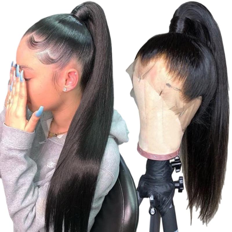 360 Lace Frontal Wigs Human Hair Bone Straight Lace Front Wigs For Women Brazilian Lace Front Wig Pre Plucked 180% Density