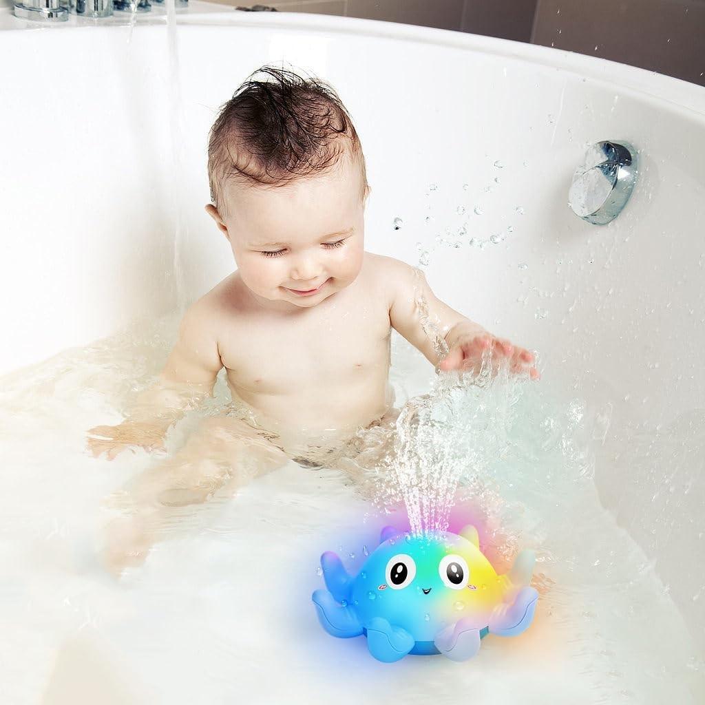 /blue Water-Spraying Toy Octopus, Kids Bath Time Companion, Bathroom Water Toys, No Batteries Included, Requires 3 Aaa Batteries