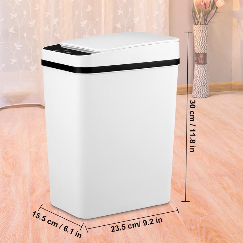 Automatic Touchless Garbage Can 12L Small Motion Sensor Smart Trash Bin for Bedroom Bathroom Office Living Room Kitchen Home Household Suppliers - Restroom