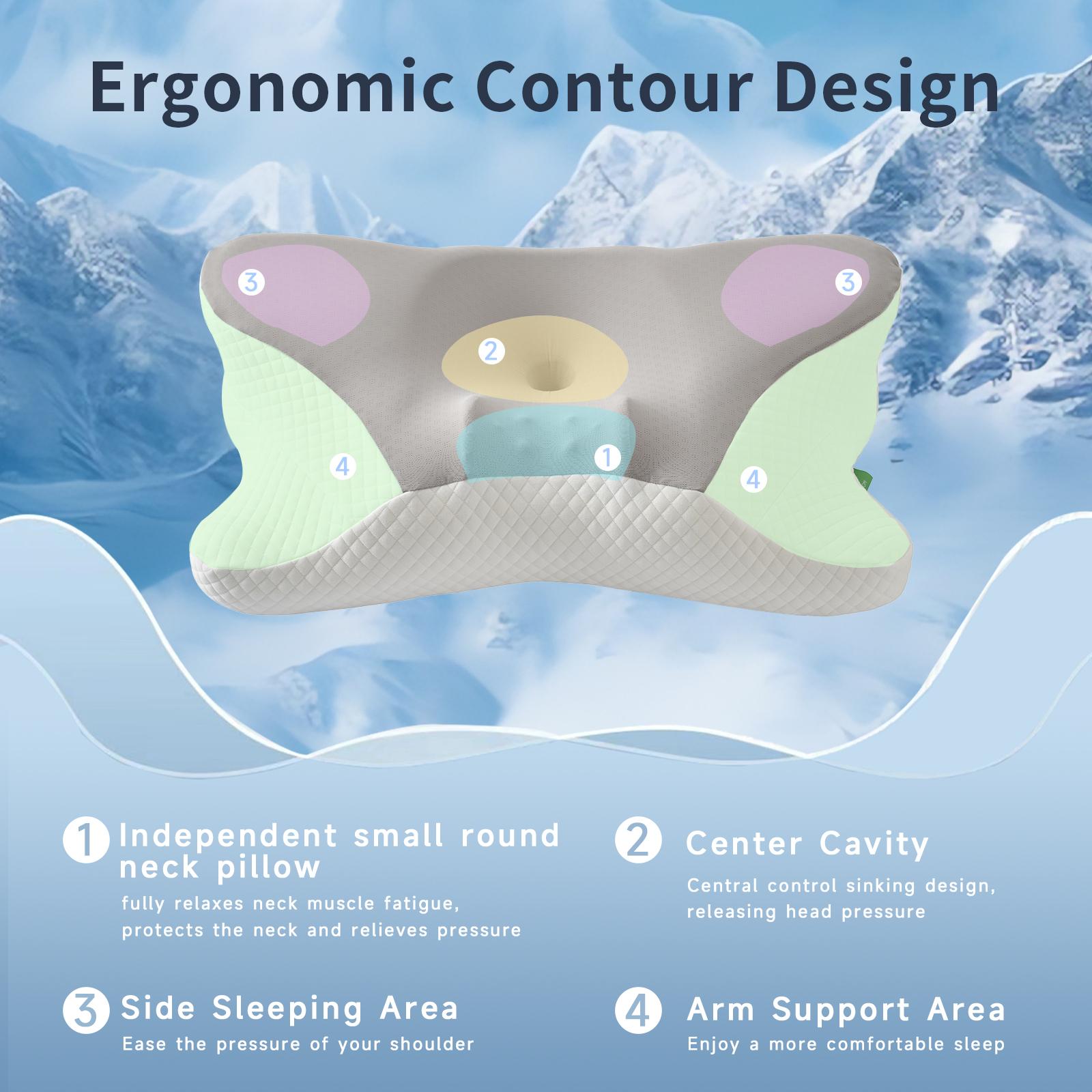 Z-HOM Cervical Pillow for Neck and Shoulder,Contour Memory Foam Pillow,Ergonomic Neck Support Pillow for Side Back Stomach Sleepers with Pillowcase Z-HOM Cervical Pillow for Neck and Shoulder,Contour Memory Foam Pillow,Ergonomic Neck Support Pillow for Side Back Stomach Sleepers with Pillowcase