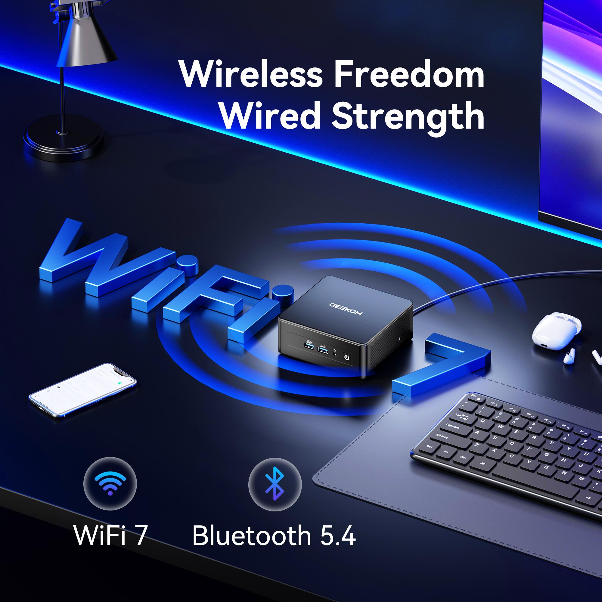 GEEKOM 2025 New Upgraded IT15 Mini PC Windows 11 Pro, with 15th Gen Intel U9-285H (Up to 5.4GHz), 32GB DDR5 Dual-Channel RAM & 2TB NVMe SSD (Expandable), 8K/Quad Display/WiFi 7/BT 5.4/Real-time AR Student Computer chrismas gift