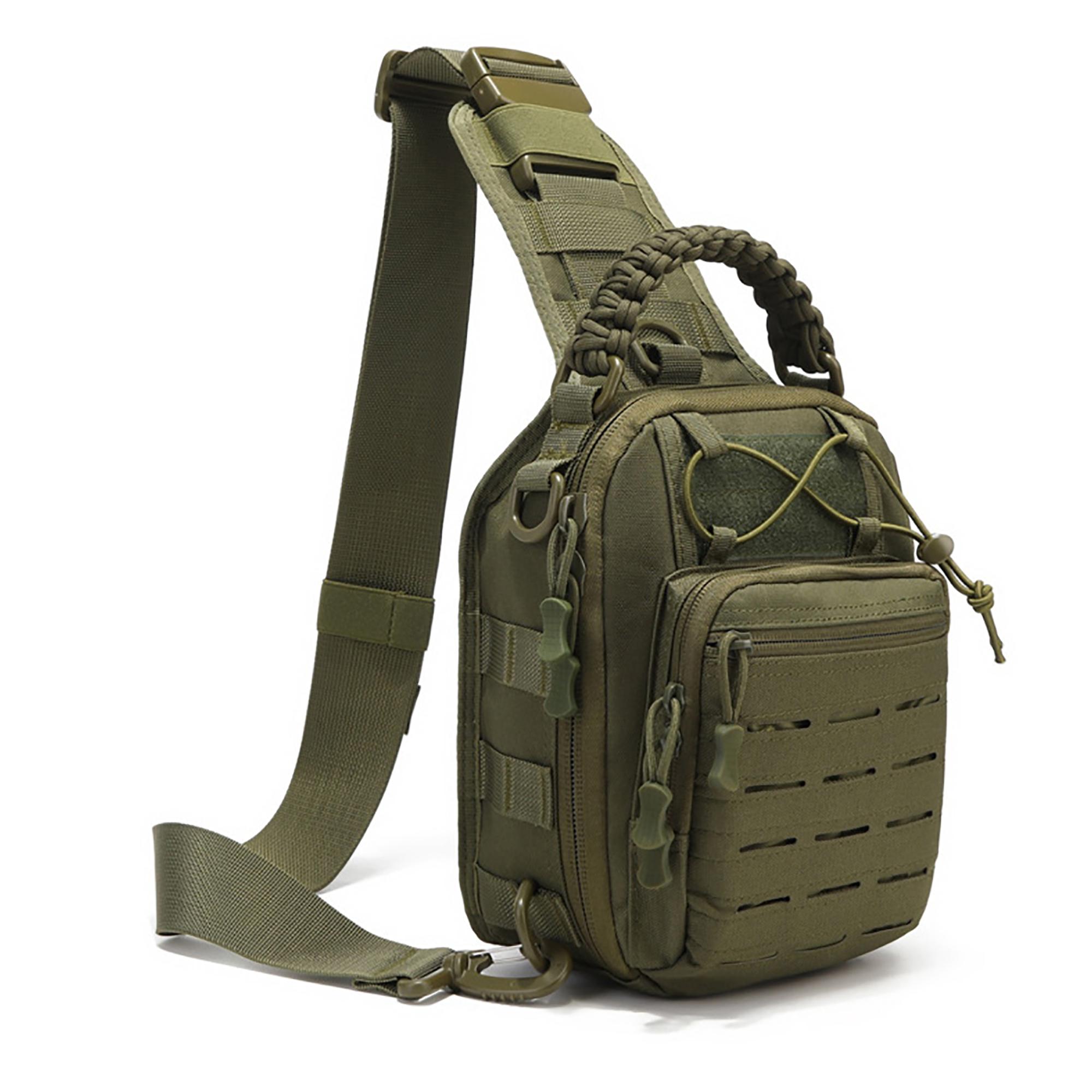 Tactical Compact Edc Shoulder Bag, Concealed Carry Handgun Pouch, Multi-Functional Durable Chest Pack for Outdoor Sports and Daily Use