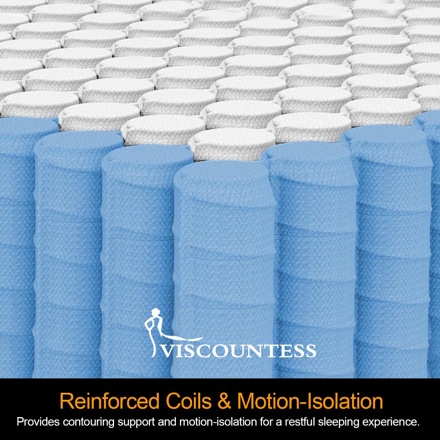 12/14 Inch Twin Full Queen King Size Mattress in a Box,Memory Foam Hybrid Mattress with Individual Pocket Spring for Motion Isolation & Silent Sleep&Lumbar Support & Pressure Relief,Medium Firm